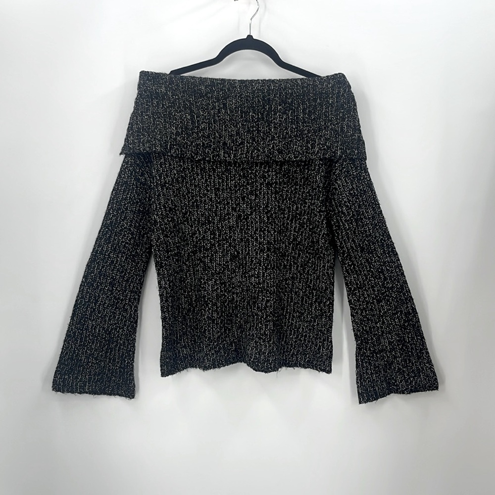 Design Lab Lord & Taylor Black Cowl Neck Sweater